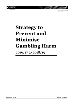Strategy to Prevent and Minimise Gambling