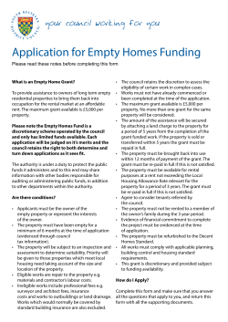 Application for Empty Homes Funding
