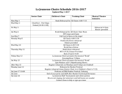 Latest Schedule - La Jeunesse Choirs