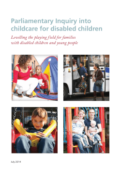 Parliamentary Inquiry into childcare for disabled