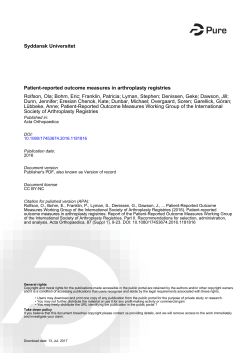 Patient-reported outcome measures in arthroplasty registries