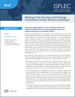 SEC Investor Advisory Committee (IAC) Meeting.indd