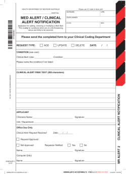 med alert / clinical alert notification