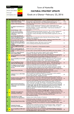 Town of Huntsville CULTURAL STRATEGY UPDATE Goals at a