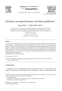 Stochastic uncoupled dynamics and Nash equilibrium