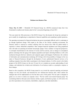 1 Mitsubishi UFJ Financial Group, Inc. Medium