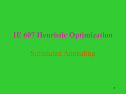 IE 607 Heuristic Optimization Introduction to Optimization