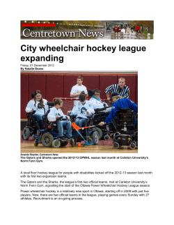 December 7, 2012 - Ottawa Power Wheelchair Hockey League