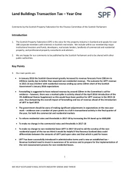 LBTT Year One - Scottish Property Federation