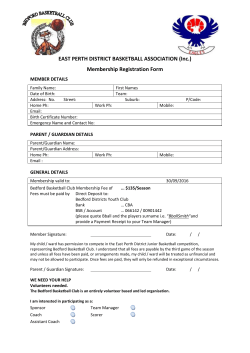 EAST PERTH DISTRICT BASKETBALL ASSOCIATION