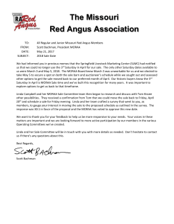 Change in Sale Date - Missouri Red Angus Association