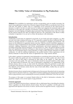 The Utility Value of Information in Pig Production