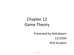 Chapter 12 Game Theory