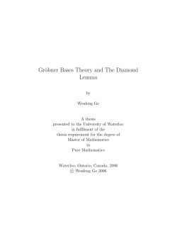 Gr&ouml;bner Bases Theory and The Diamond Lemma
