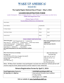 The Capital Region National Day of Prayer &ndash; May 5, 2016 LEADER