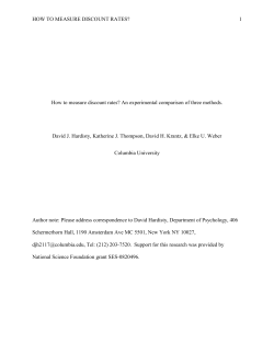 HOW TO MEASURE DISCOUNT RATES? How to measure discount