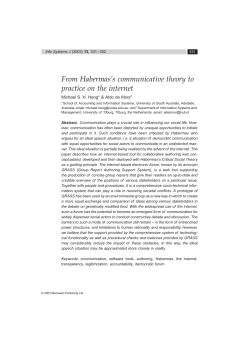 From Habermas`s communicative theory to