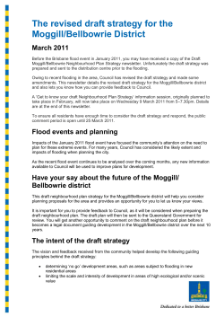 The revised draft strategy for the Moggill/Bellbowrie District