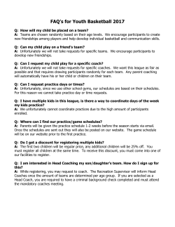 FAQ`s for Youth Basketball 2017