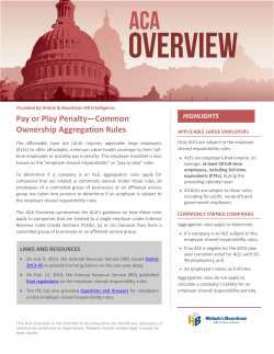 Pay or Play Penalty&mdash;Common Ownership Aggregation Rules