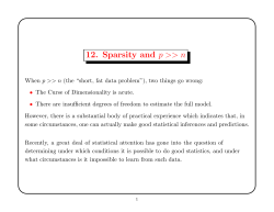 12. Sparsity and p >> n