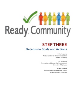 Determine Goals and Objectives - Southern Rural Development