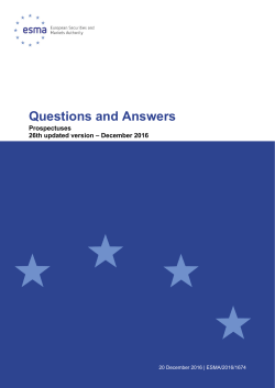 Questions and Answers - ESMA