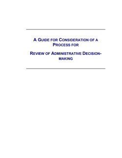 A Guide for Consideration of a Process for Review of Administrative