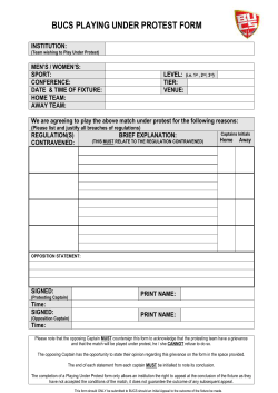 Playing Under Protest Pro-forma