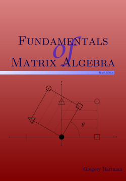 Fundamentals Matrix Algebra