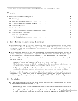 Introduction to Differential Equations