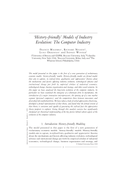 History friendly models of industry evolution