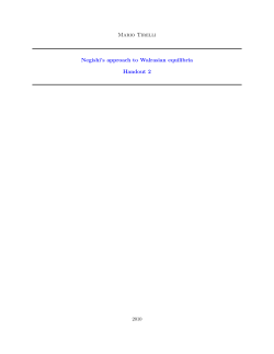 Mario Tirelli Negishi`s approach to Walrasian equilibria Handout 2