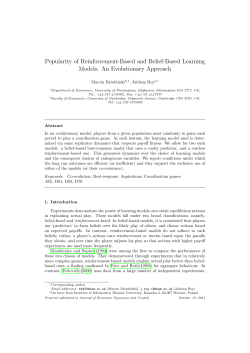 Popularity of Reinforcement-Based and Belief-Based