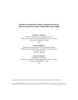 Environmental Cooperation and Conflict: Identifying - AFES