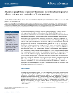Rituximab prophylaxis to prevent thrombotic
