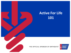 Active for Life Overview