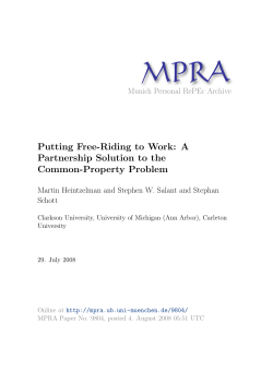 Putting Free-Riding to Work: A Partnership Solution to the Common