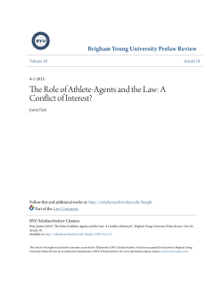 The Role of Athlete-Agents and the Law: A Conflict of Interest?