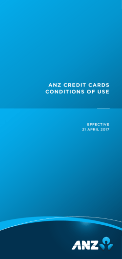 ANZ CREDIT CARDS CONDITIONS OF USE
