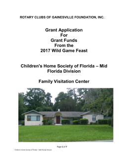Grant Application For Grant Funds From the 2017 Wild Game Feast