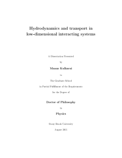 Hydrodynamics and transport in low