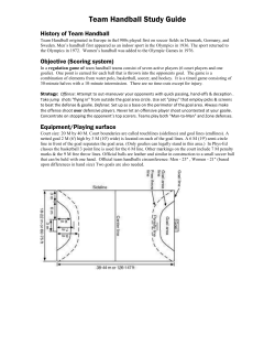 Team Handball Study Guide History of Team Handball Team