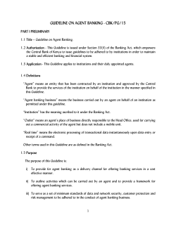 GUIDELINE ON AGENT BANKING
