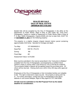 sealed bid sale sale of real estate (minimum bid $100000)