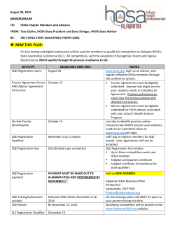 Alabama HOSA State Qualifying Packet