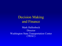 Decision Making and Finance