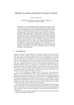Machine Learning and Formal Concept Analysis Sergei O