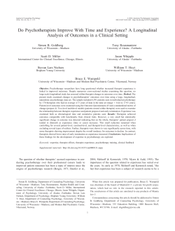 Do Psychotherapists Improve With Time and Experience?