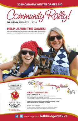 HELP US WIN THE GAMES! - Lethbridge Sport Council